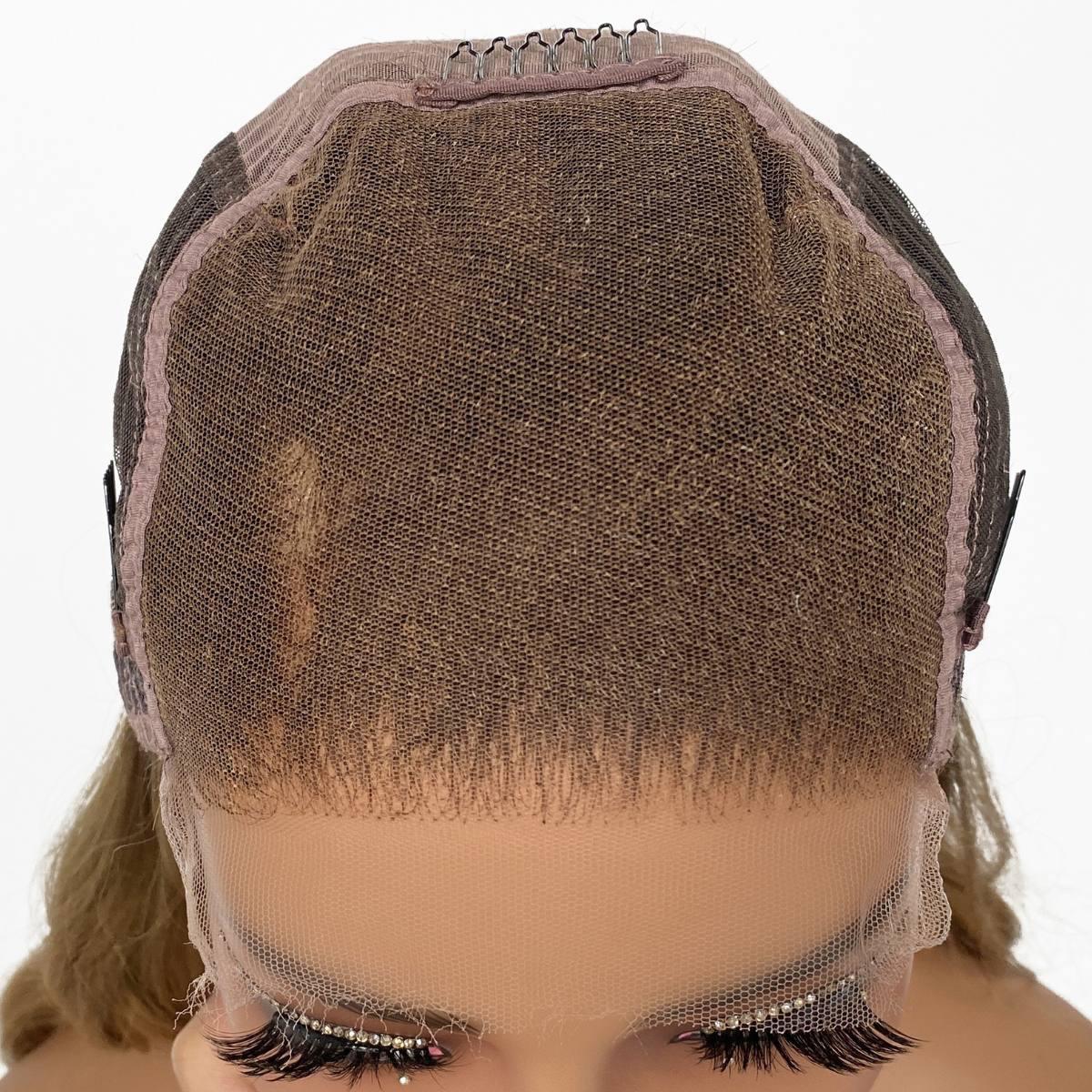 Honey Blonde Ombre Wavy 5x5 HD Lace 100% Human Hair Closure Wig by Private Label