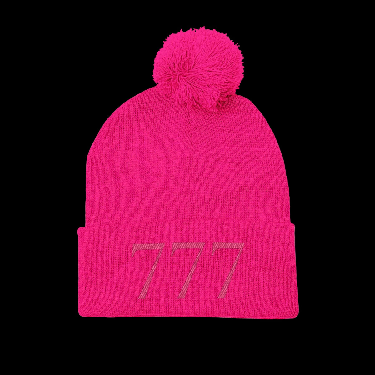 777 Pom-Pom Knit Cap — Hot Pink - AetherLux.Shop