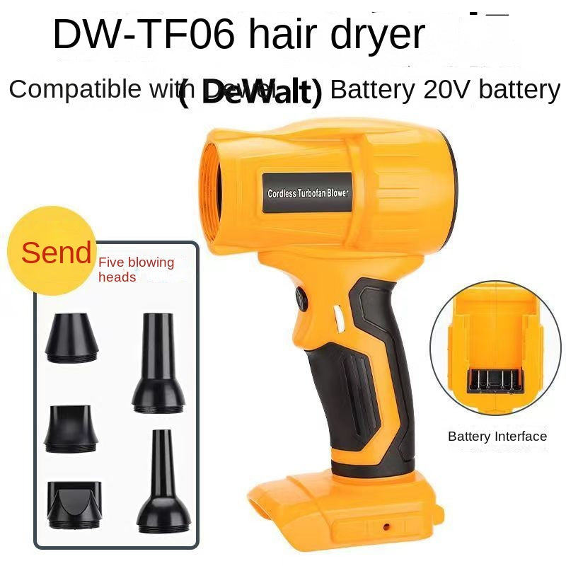 Mini Brushless High-Power Lithium Electric Blower Fan Wireless Dust Blowing Gun Compatible with Makita Dewalt Etc.