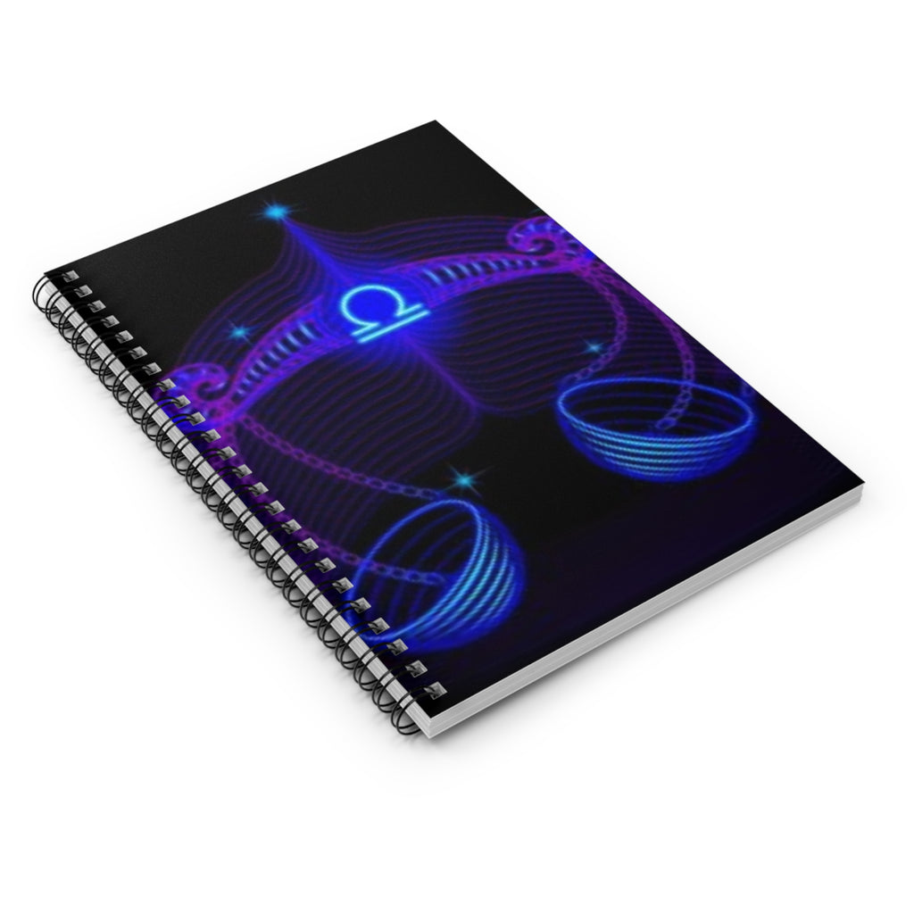 Bleu Aura: Libra Spiral Notebook - Ruled Line