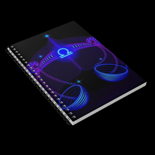Bleu Aura: Libra Spiral Notebook - Ruled Line - AetherLux.Shop