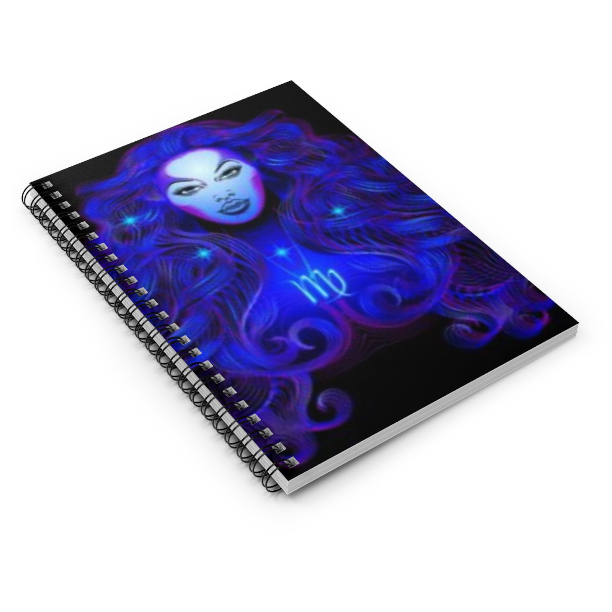 Bleu Aura: Virgo Spiral Notebook - Ruled Line