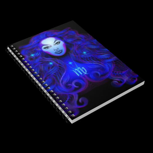 Bleu Aura: Virgo Spiral Notebook - Ruled Line - AetherLux.Shop