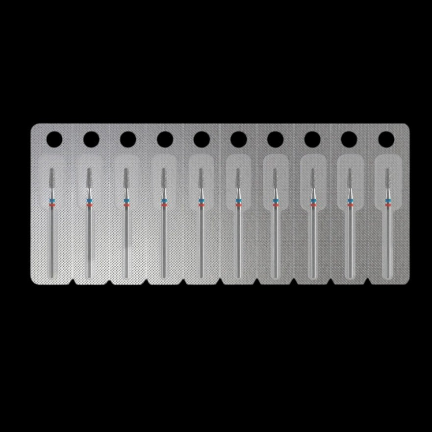 STALEKS - Diamond nail drill bit DUO "Frustum" red-blue, 2,5/8mm (FA70RB025/8) by kvadrat store