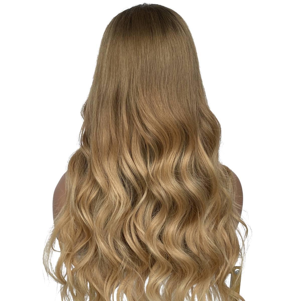 Honey Blonde Ombre Wavy 5x5 HD Lace 100% Human Hair Closure Wig by Private Label