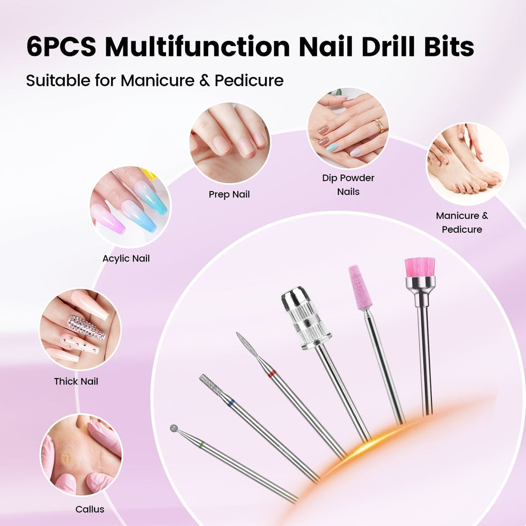 Wand™ Air Nail Drill - Pink - 35,000 RPM Rechargeable by Lavinda