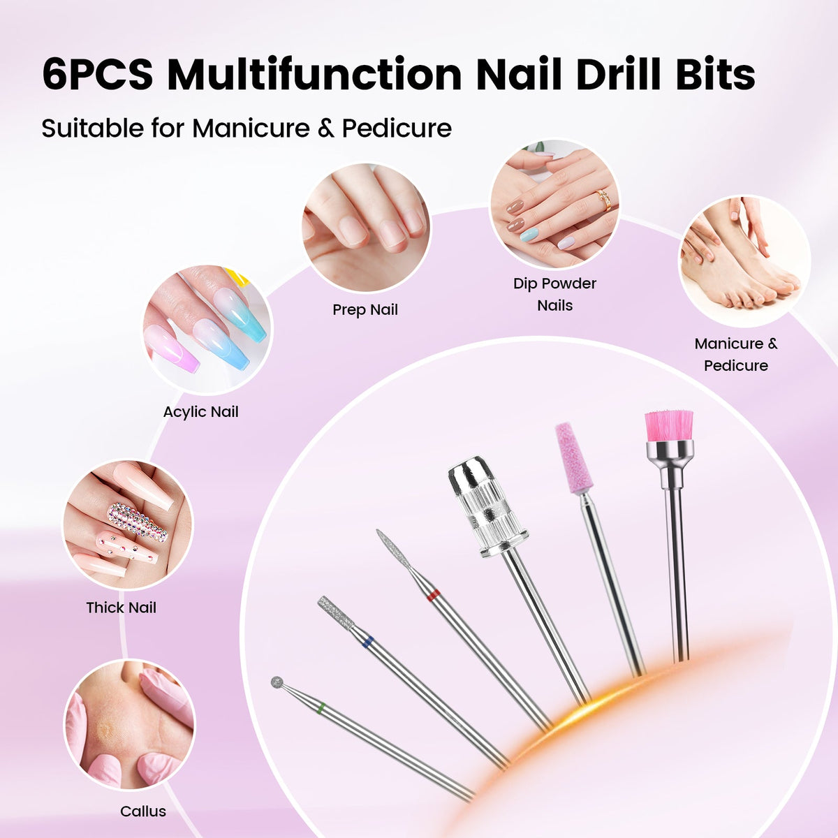 Wand™ Air Nail Drill - Pink - 35,000 RPM Rechargeable