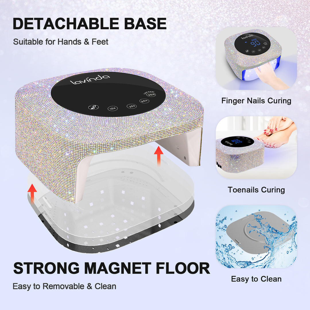 Crown™ Nail Lamp & Wand™ Lite Drill Bundle - Crystal Diamond by Lavinda