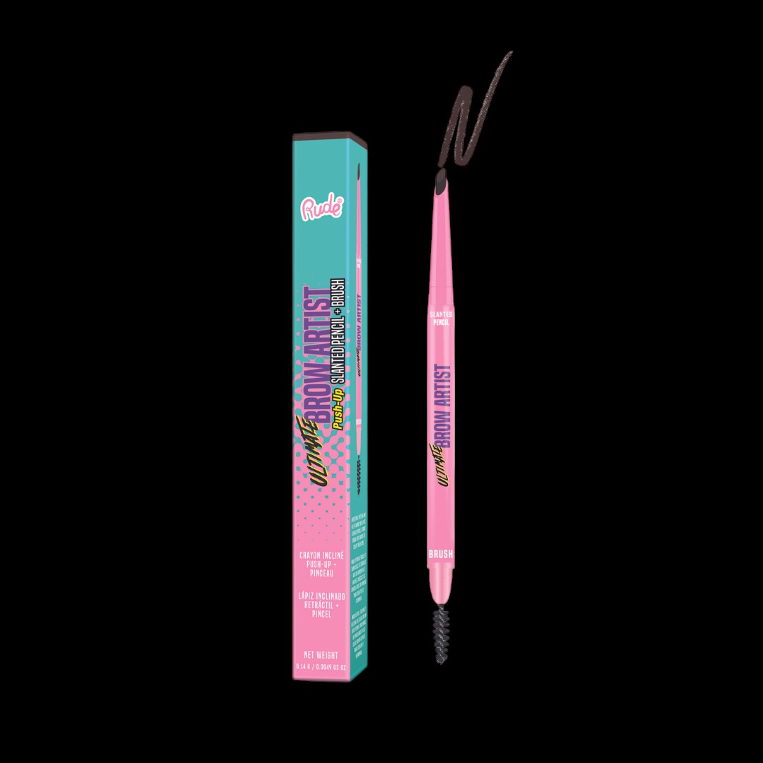 RUDE Ultimate Brow Artist Push-Up Slanted Pencil & Brush - Neutral Brown by VYSN