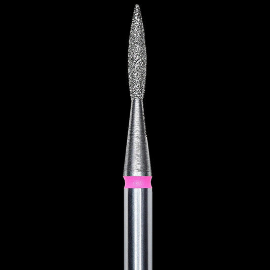 DIAMOND NAIL DRILL BIT, "FLAME", RED, HEAD DIAMETER 1.6/8MM (FA11R016/8) - STALEKS™ by kvadrat store