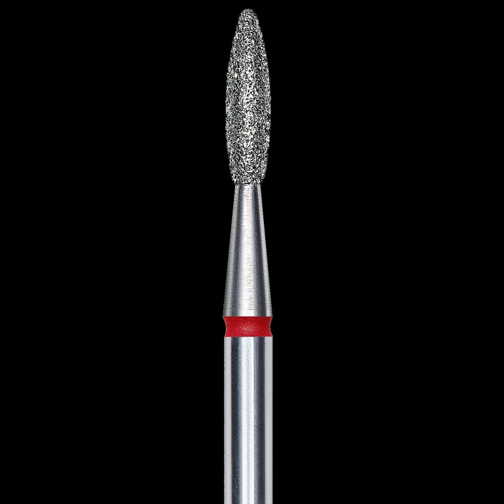 DIAMOND NAIL DRILL BIT, "FLAME", RED, HEAD DIAMETER 2.1/8MM (FA10R021/8) - STALEKS™ by kvadrat store