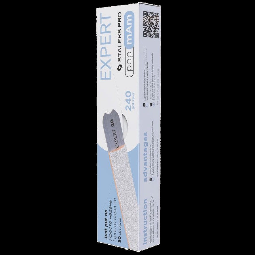 DISPOSABLE FILES PAPMAM FOR STRAIGHT NAIL FILE EXPERT 22 (50 PCS) DFCE-22 W- STALEKS™ by kvadrat store