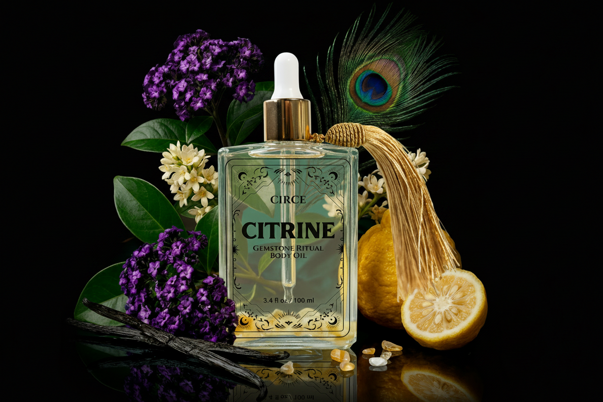 Citrine Body Oil – Abundance & Crystal Glow Ritual Oil by Circe Boutique