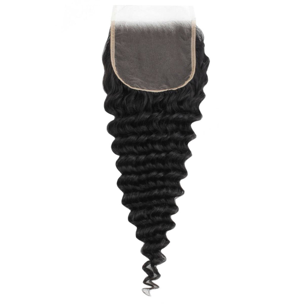 Deep Wave 5x5 Transparent Lace Human Hair Closure by Private Label