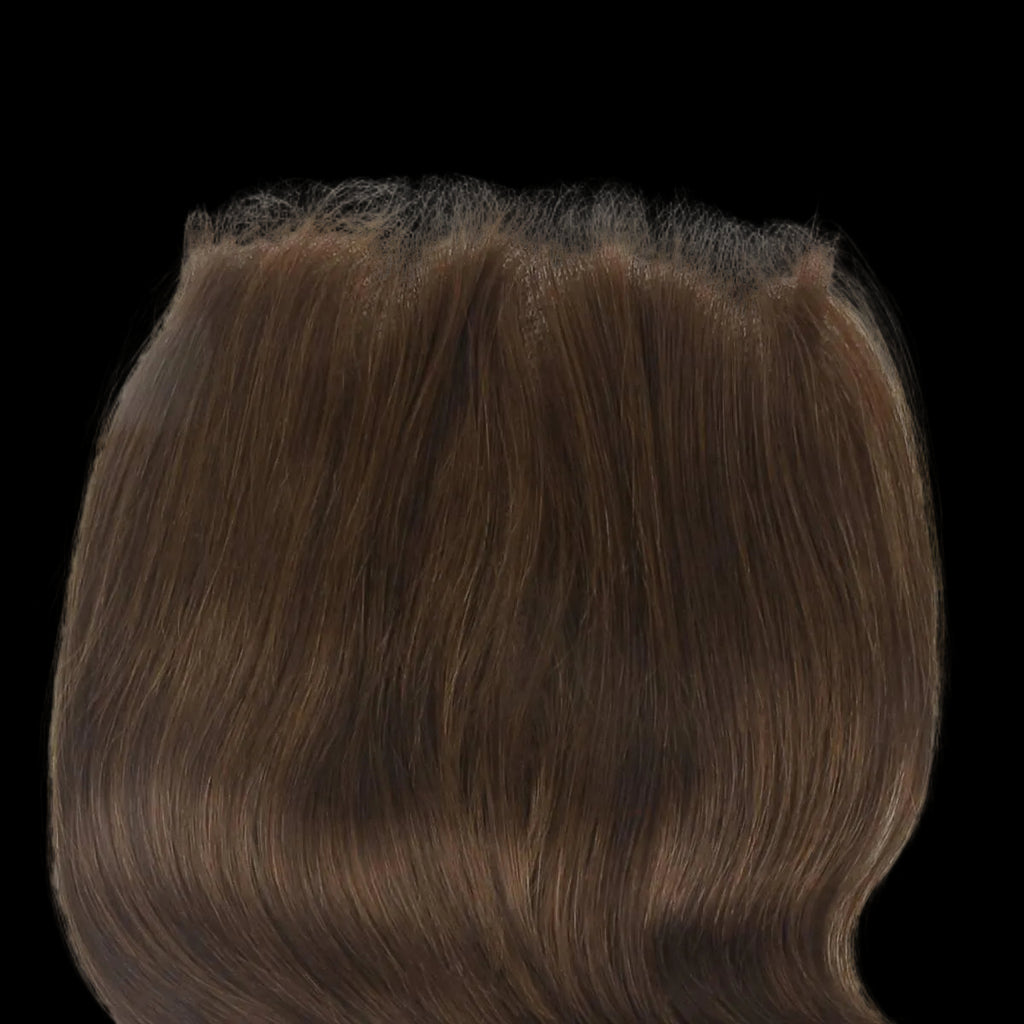 Brown hair extension on a white background