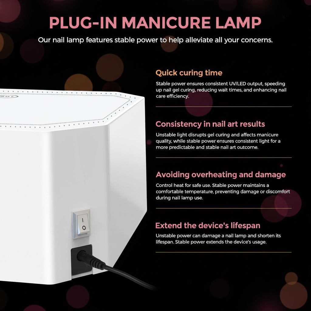 Lumina™ Nail Lamp - White - Plug-in UV/LED by Lavinda