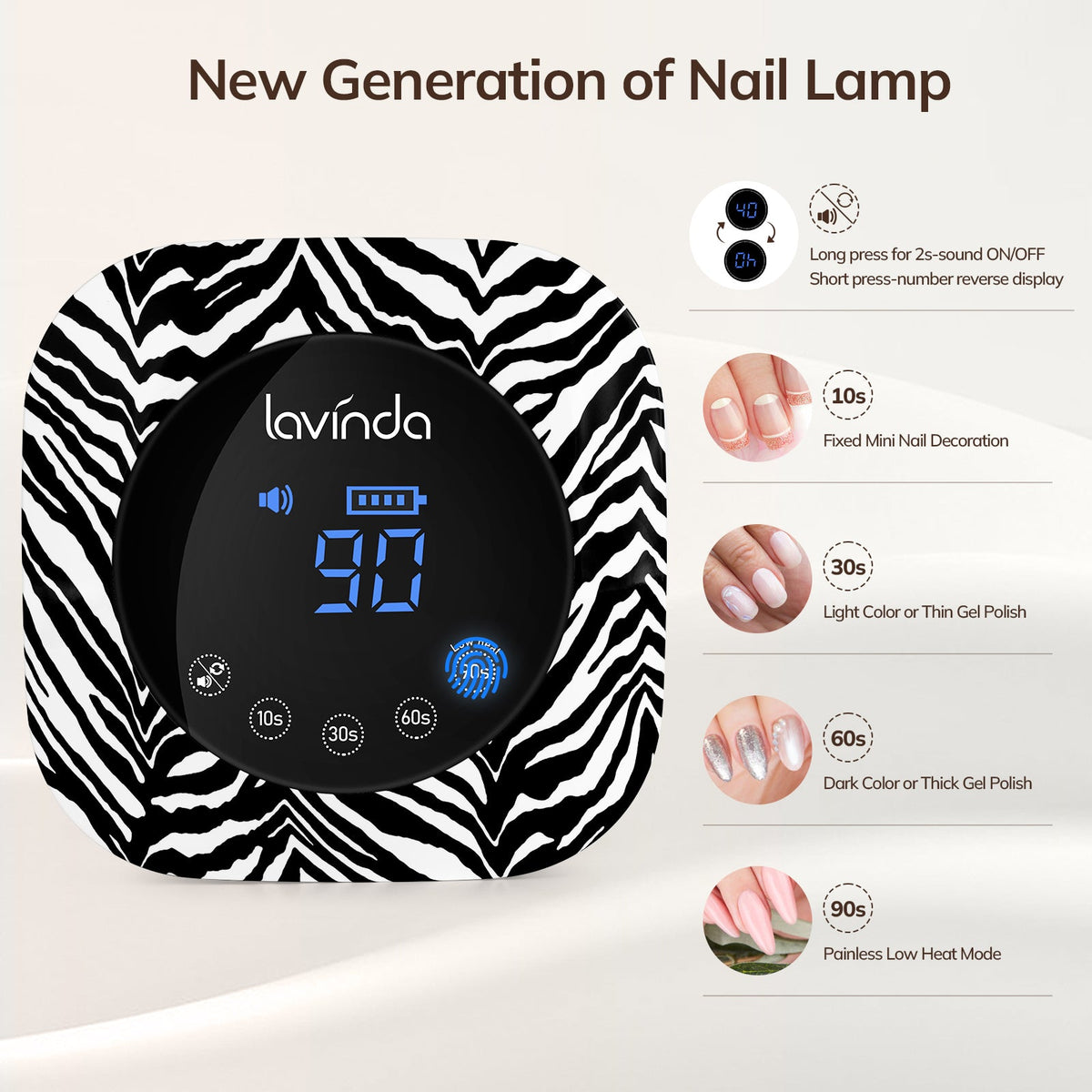 Zebra Print Complete Set – Nail Lamp, Nail Drill & Bit Holder