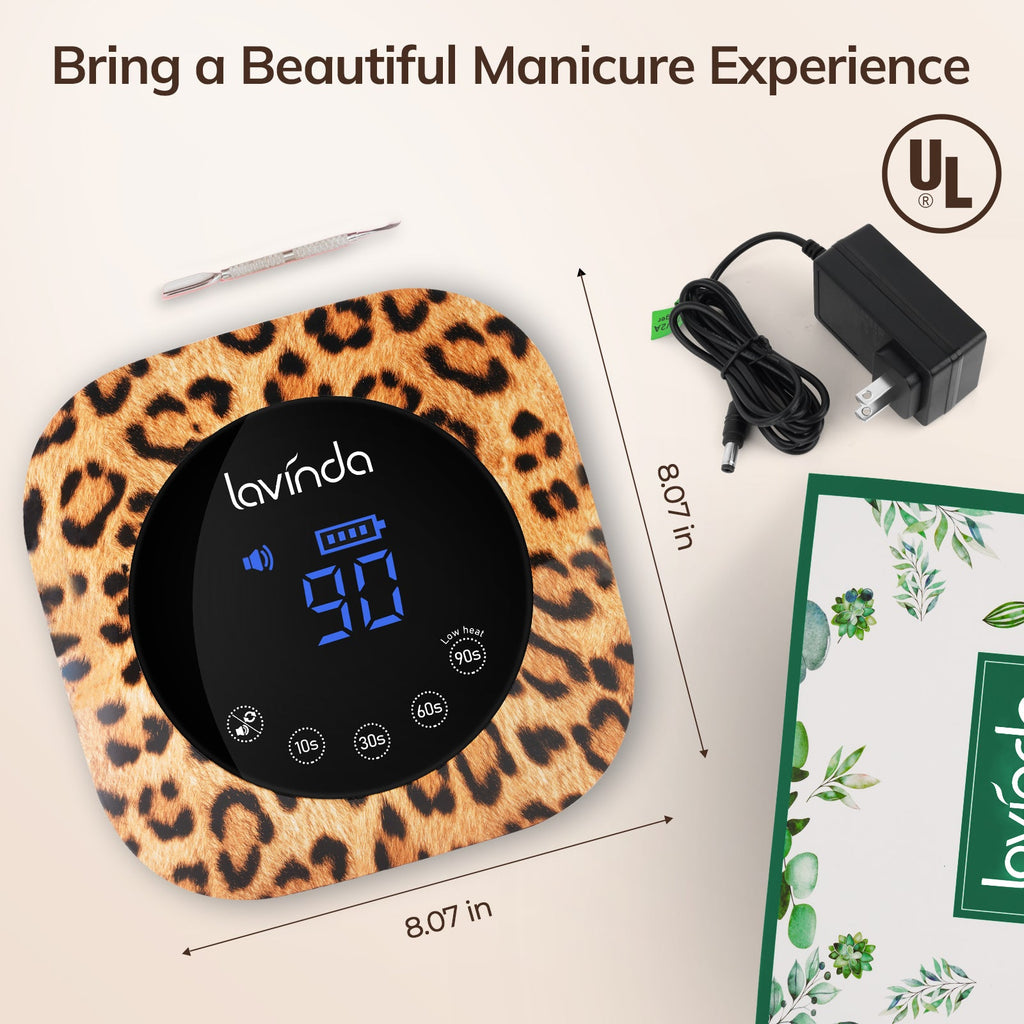Crown™ Nail Lamp - Leopard Print - 54W Rechargeable UV/LED by Lavinda