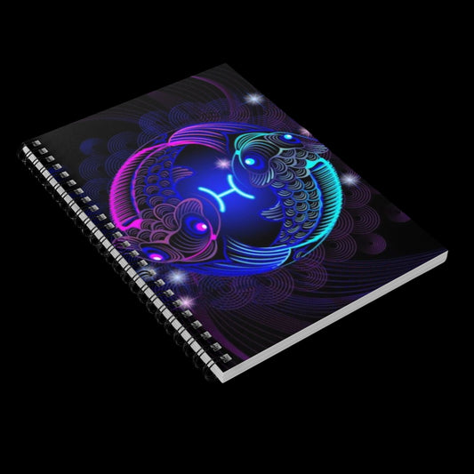 Bleu Aura: Pieces Spiral Notebook - Ruled Line - AetherLux.Shop