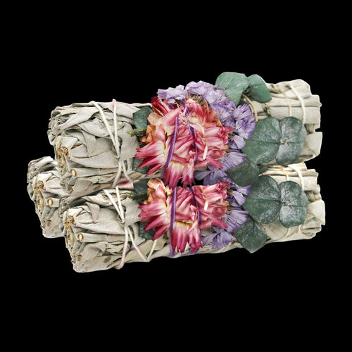 'Fairy Dreams' Floral White Sage Smudge Stick (4 in.) by Sacred Crystals