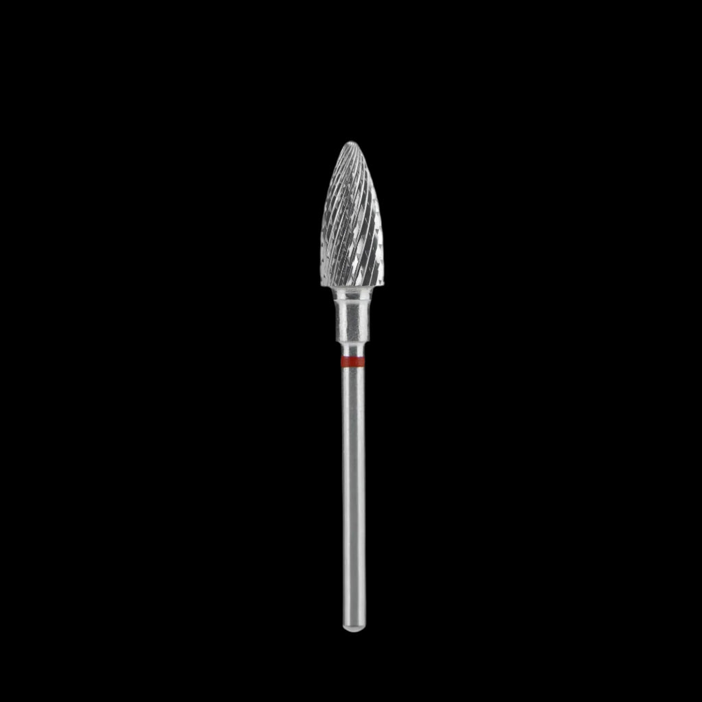 STALEKS - Carbide nail drill bit, "Pine Cone", red hard, 6/14mm (FT110r060/14) (#213) by kvadrat store