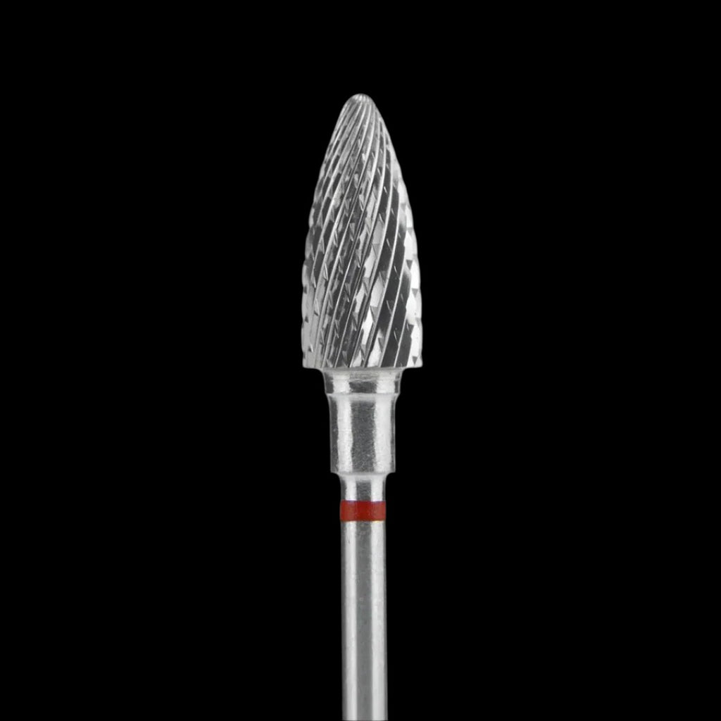 STALEKS - Carbide nail drill bit, "Pine Cone", red hard, 6/14mm (FT110r060/14) (#213) by kvadrat store