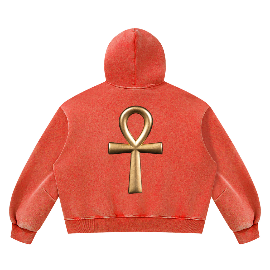 Unisex Vintage Wash Boxy Fleece Hoodie