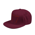 Maroon Distressed '777 Embroidered Snapback Hat