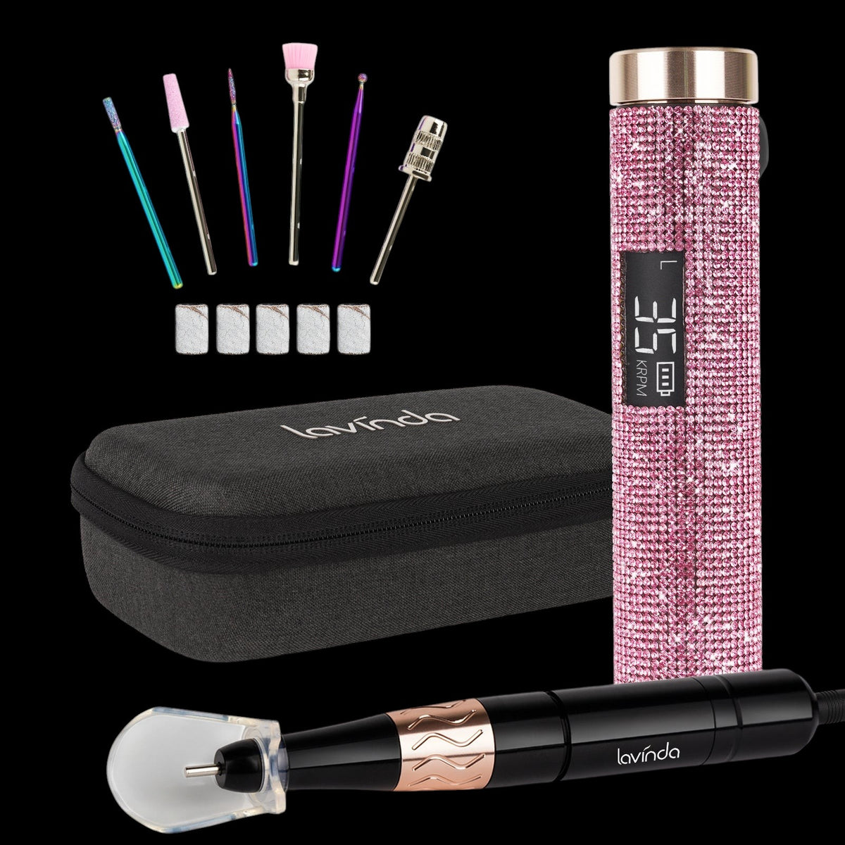 Wand™ Lite Nail Drill - Pink Diamond - 35,000 RPM Rechargeable by Lavinda