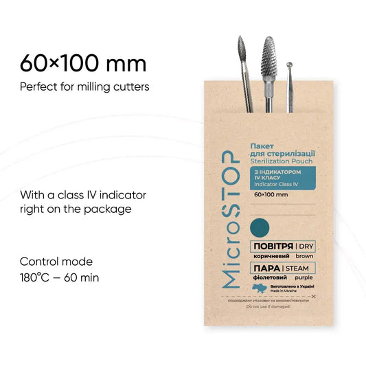 MicroStop ECO Sterilization Pouches Class 4 Indicator Kraft Bags 60x100 mm (100 Pcs) by kvadrat store