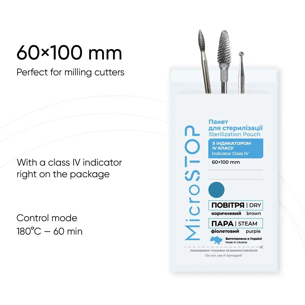 MicroStop Sterilization Pouches Class 4 Indicator 60x100 mm (100 Pcs) by kvadrat store