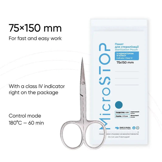 MicroStop Sterilization Pouches Class 4 Indicator 75x150 mm (100 Pcs) by kvadrat store