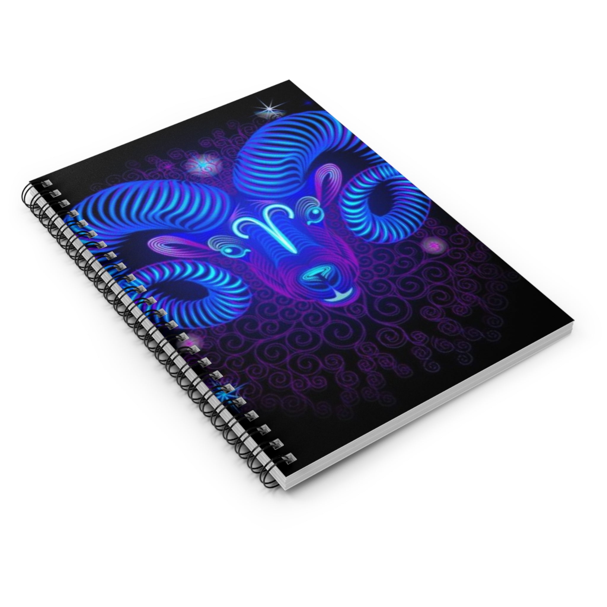 Bleu Aura: Leo Spiral Notebook - Ruled Line