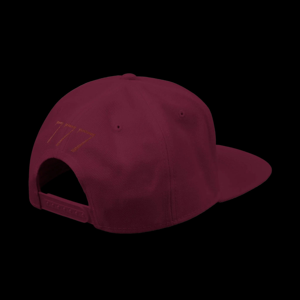 777 Embroidered Snapback Hat-Maroon - AetherLux.Shop