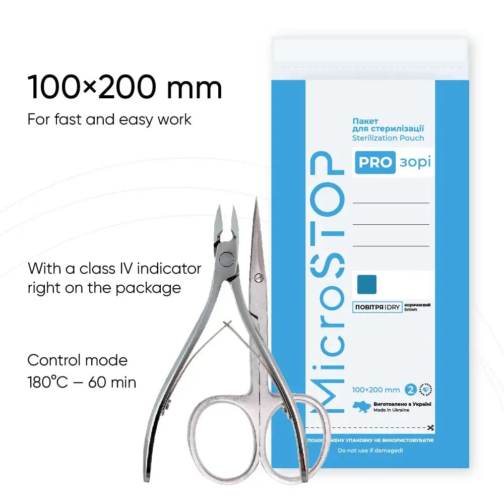 MicroStop PROzori Sterilization Pouches Class 4 Indicator- 100x200 mm (100 Pcs) by kvadrat store