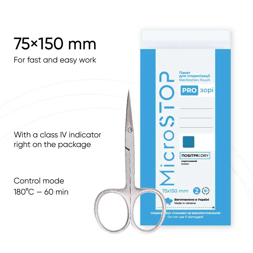 MicroStop PROzori Sterilization Pouches Class 4 Indicator- 75x150 mm (100 Pcs) by kvadrat store