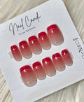 Semi-Handmade Short Pink Cateye French Nails
