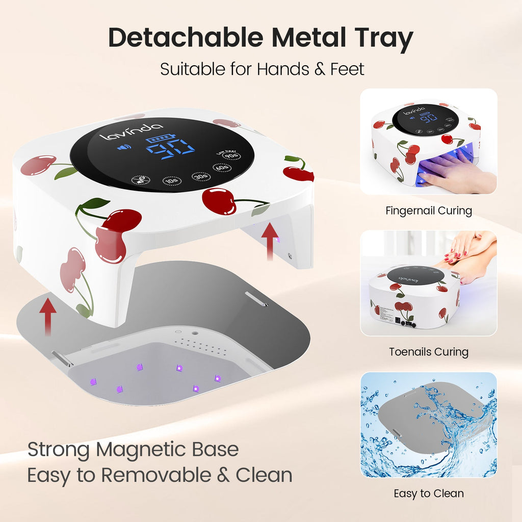 Crown™ Nail Lamp & Wand™ Nail Drill Bundle - Cherry Print by Lavinda