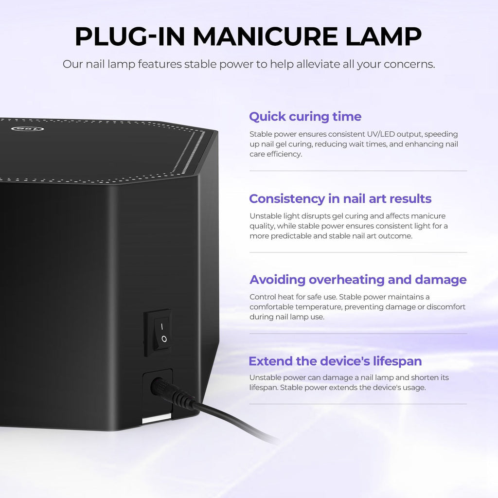 Lumina™ Nail Lamp - Black - Plug-in UV/LED by Lavinda