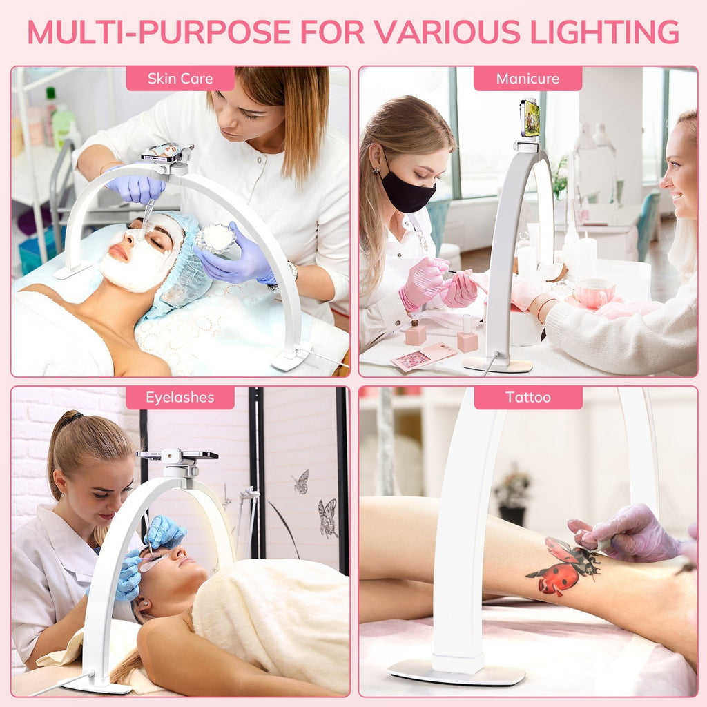 ArcGlow™ Half Moon Foldable Nail Lamp - Plain White - 3000–6000K Adjustable by Lavinda