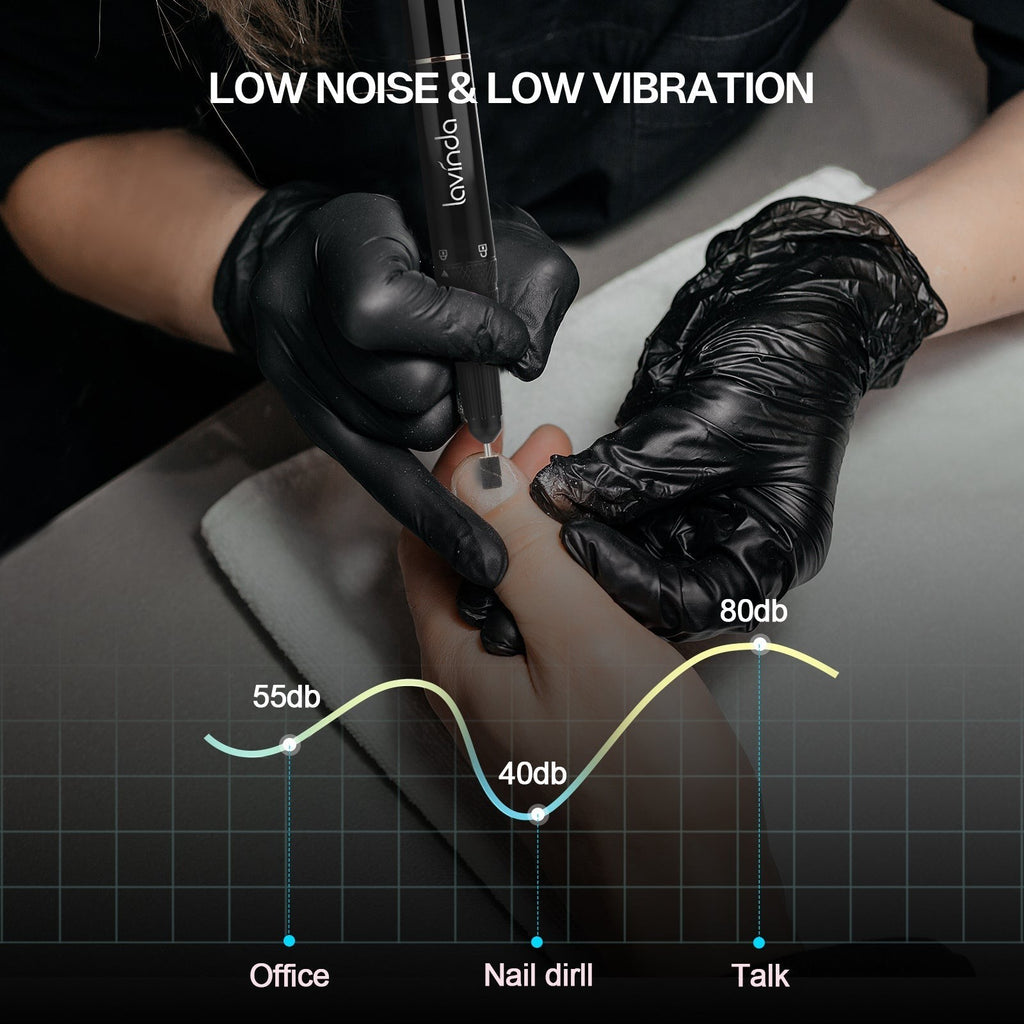 Wand™ Nail Drill - Black Diamond - 35,000 RPM Rechargeable by Lavinda
