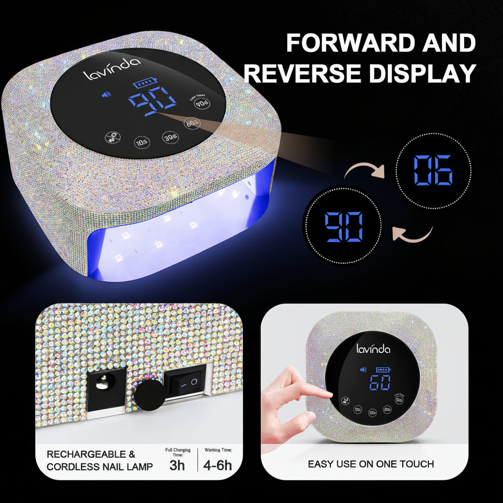 Crown™ Nail Lamp & Wand™ Lite Drill Bundle - Crystal Diamond by Lavinda