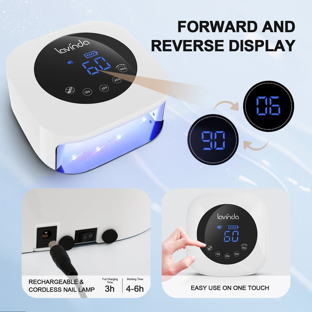 Crown™ Nail Lamp - White - 54W Rechargeable UV/LED by Lavinda