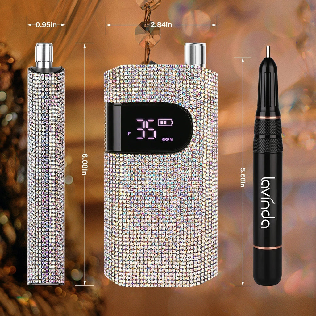 Wand™ Bling Nail Drill - Crystal Diamond - 35,000 RPM Rechargeable by Lavinda