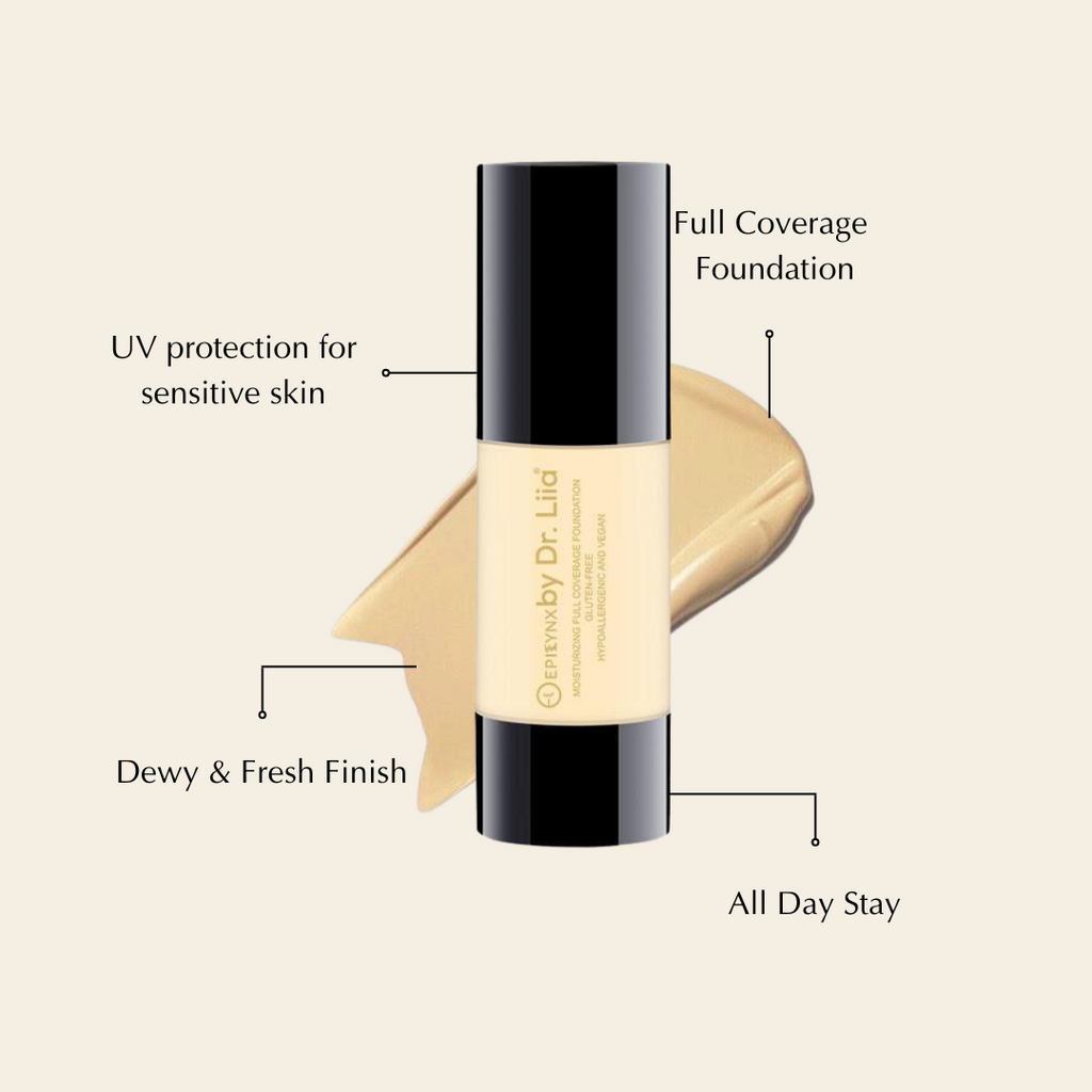 Breathable Full-Coverage Foundation – Dewy Finish, Hydrating, Vegan, Gluten-Free (SPF 15) by EpiLynx