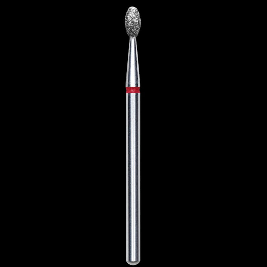 DIAMOND NAIL DRILL BIT, "OLIVE", RED, HEAD DIAMETER 2.5 MM/WORKING PART 5 MM (FA130R025/5) - STALEKS™ by kvadrat store