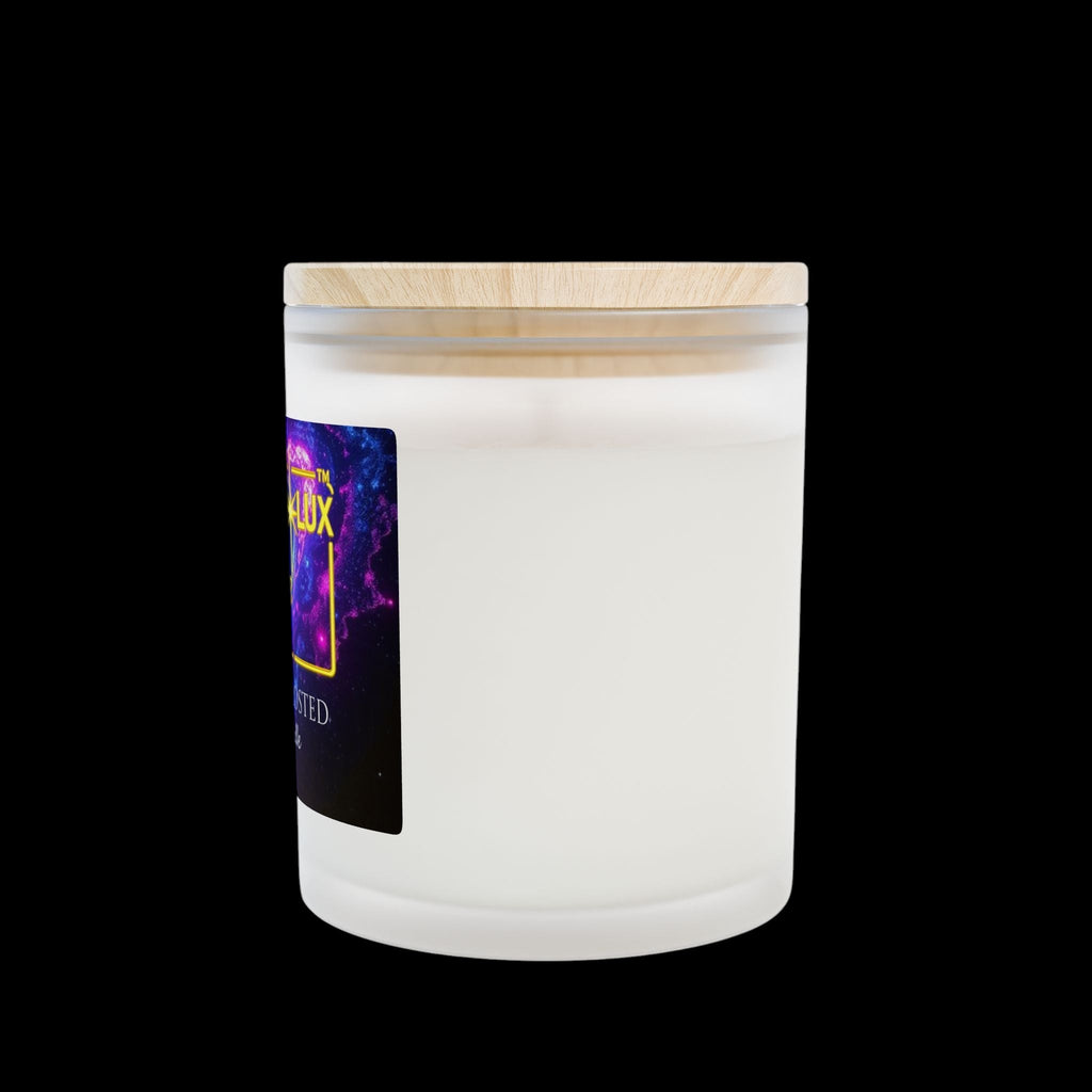 Lavender Frosted Glass Candle, 11oz by Printify
