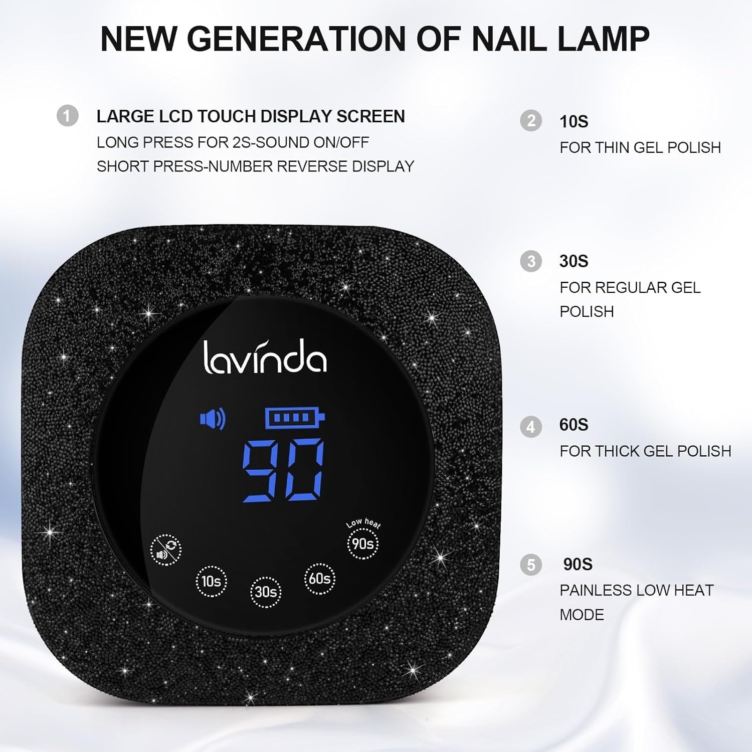 Crown™ Nail Lamp & Wand™ Nail Drill Bundle – Black Diamond by Lavinda