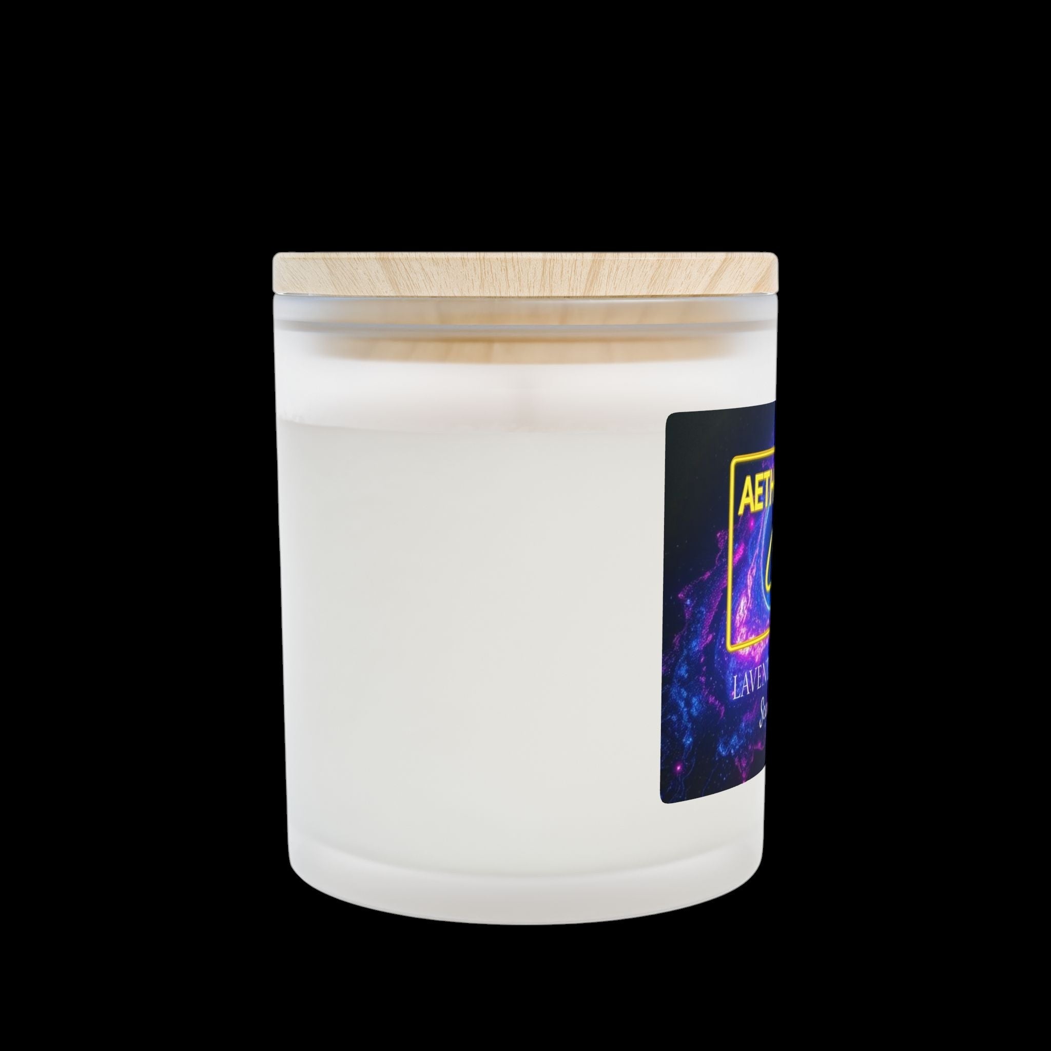 Lavender Frosted Glass Candle, 11oz by Printify