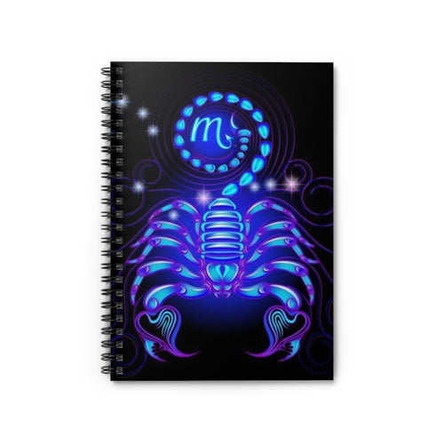 Bleu Aura: Scorpio Spiral Notebook - Ruled Line by Printify